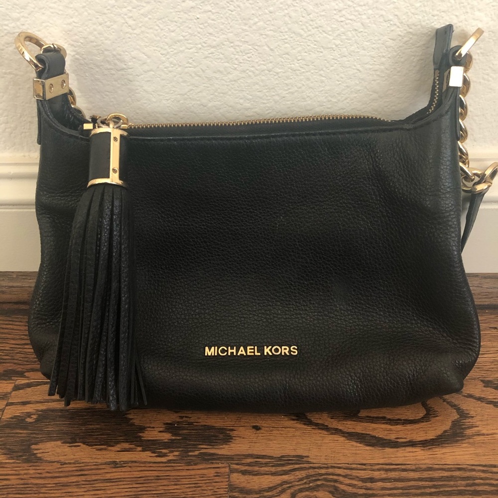 Michael Kors Black Leather Crossbody Purse